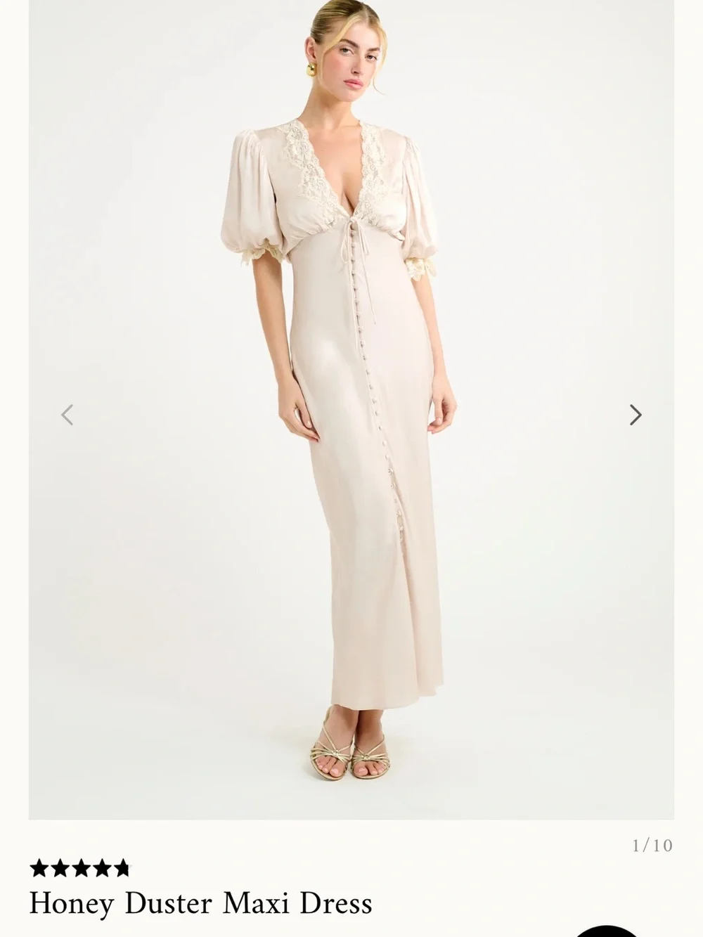 Rumored Cream Lace-Trim Maxi Dress - Picture 1 of 2